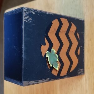 Chevron Pumpkin wooden block